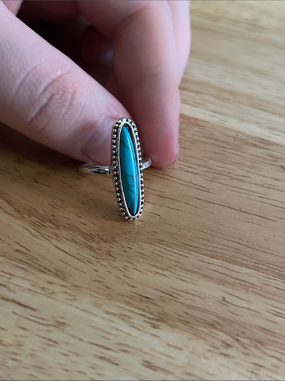 Turquoise Marquise Silver Ring - Turquoise Stone Women’s Jewelry